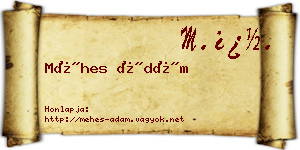 Méhes Ádám névjegykártya